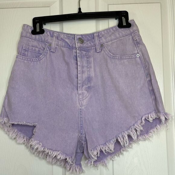 Wild fable highest rise denim wash purple shorts size 6 - Picture 1 of 5